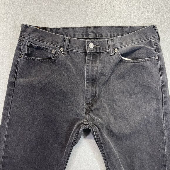 Levi’s 505 Men’s Jeans Black 38x34 Straight Leg Regular Fit Denim Pants - Picture 3 of 14